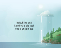 Baibul jiwe ọna k’omi ojale alọ kpai ọna ki adabi t’atẹ. Okokolo-i du ña ọna k’omi ojale alọ kpai ọna ki adabi t’atẹ.