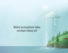 Biblia techyekiluia tleka nochipa tikpiaj atl. Flechas tlen kiteititia tleka nochipa tikpiaj atl. Kiteititia ken mokoptok atl.