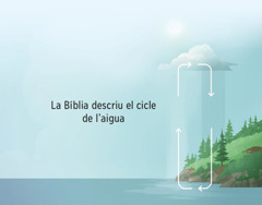 La Bíblia descriu el cicle de l’aigua. Fletxes en cercle que mostren el moviment de l’aigua entre la terra i l’atmosfera.