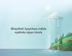 IBhayibheli liyayichaza indlela eyakheka ngayo imvula. Imicibisholo ibonisa indlela amanzi ahwamuka ngayo aye emafwini aphinde abuye eseyimvula.