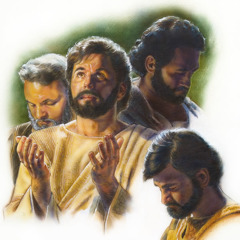 Jesus and his followers praying