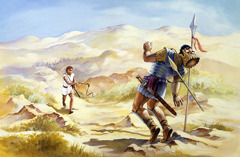 David defeating Goliath