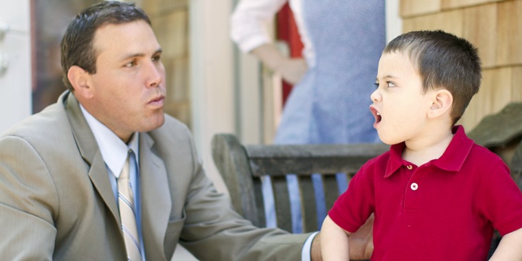 A boy upset with his father