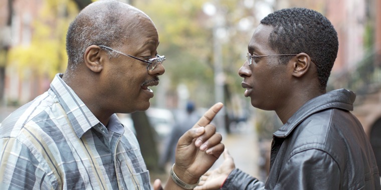 A father and son arguing