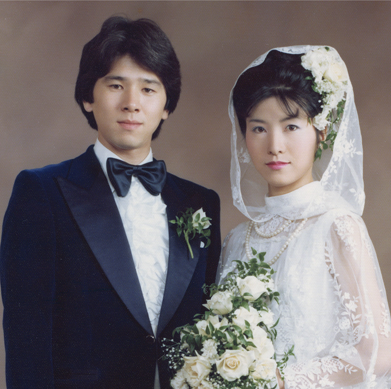 A couple on their wedding day