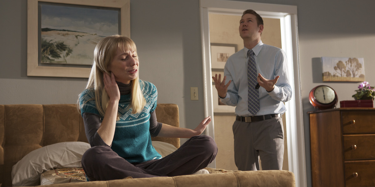 A husband and his upset wife