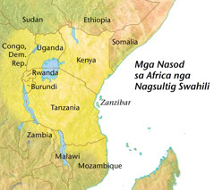 Mapa sa mga nasod sa Africa nga nagsultig Swahili