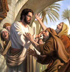 Jesus healing the blind beggar