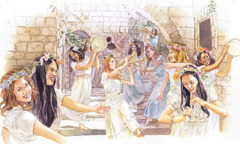 Virgin companions of the bride rejoicing