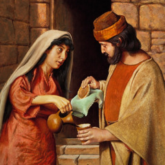 The widow of Zarephath providing food for the prophet Elijah
