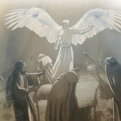 Jehovah’s angel speaking to shepherds near Bethlehem