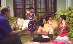 Rodina zo Srí Lanky hrá biblický príbeh