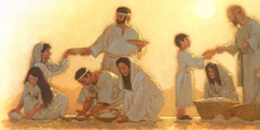 Ізраїльтяни збирають манну, хліб з неба