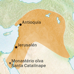 Peteĩ mápa ohechaukáva Antioquía ha Jerusalén, umírupi oñeñeʼẽ vaʼekue idióma siríakope