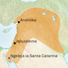 Mapa ilondekesa o diembu dia Andiioka ni Jeluzaleme mua zuelele o dimi dia Siríaco