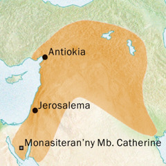 Faritra nampiasana ny teny syriàka, teny amin’ny manodidina an’i Antiokia sy Jerosalema