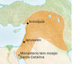 Mapa kampa ixnesi Antioquía uan Jerusalén, kampa motajtouaya siríaco