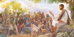 Jesus teaching his followers about God’s Kingdom
