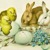 Velikonoční zajíčci, kuřátka a vajíčka