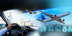 Advancements in science that include automobiles, GPS, satellites, airplanes, brain scans