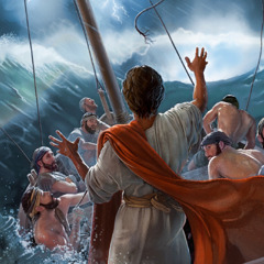 Jesus milagrosamente acalma a tempestade