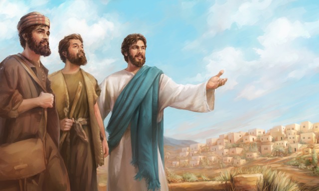 Jesus envia dois discípulos para pregar