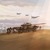 Soldados, un tanque y aviones de guerra en acción