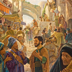 Ljudi razgovaraju na prometnoj ulici u Jeruzalemu na Pedesetnicu 33.