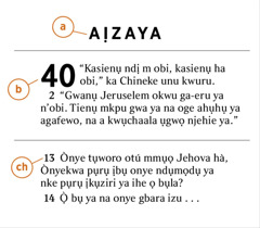 Ebe e gosiri otú e nwere ike isi chọta a) akwụkwọ Baịbụl, b) isi ya, na ch) amaokwu ya