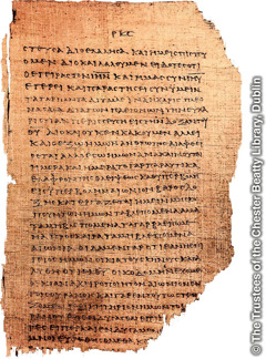 Papiro Chester Beatty P46, manuscrito bíblico que data aproximadamente del año 200 de nuestra era