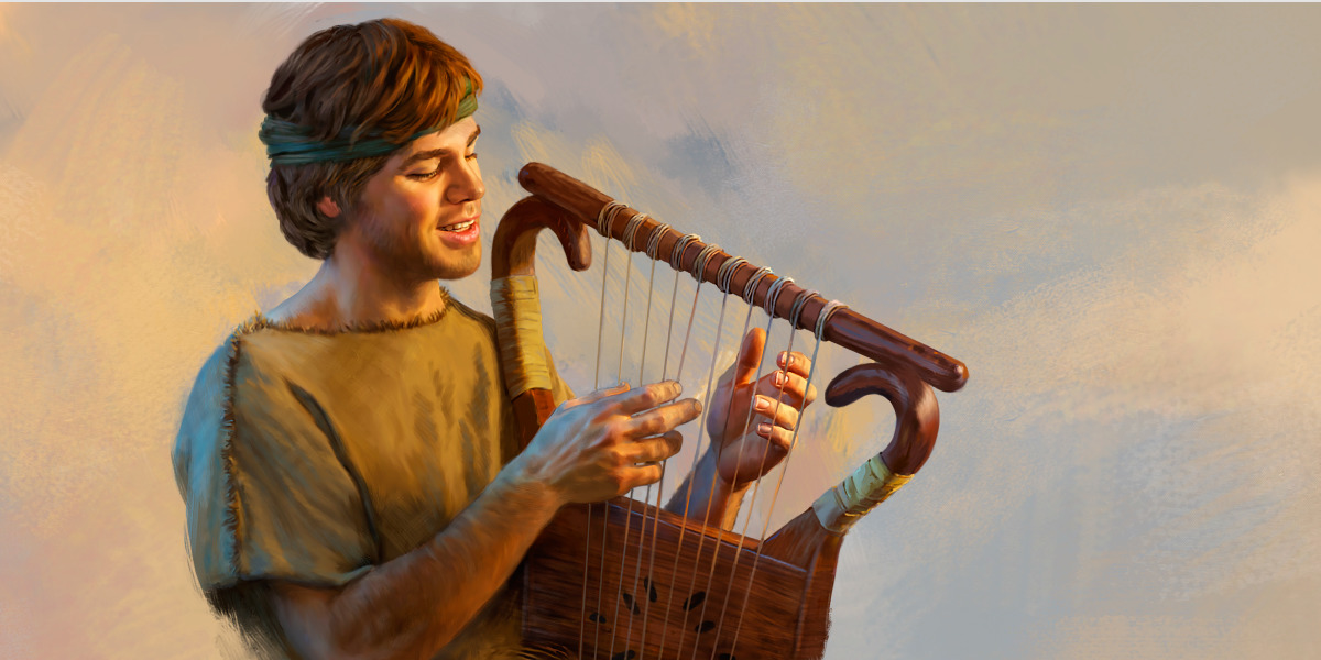 Resultado de imagem para davi tocando harpa