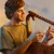 Юный Давид играет на арфе