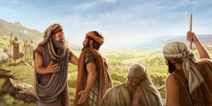 Abraham parlant avec Lot pour résoudre une querelle entre leurs bergers