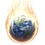 The earth surrounded by flames