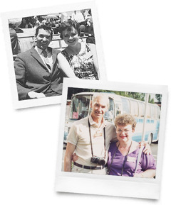 Walter and Eunice Markin in 1960 and in 1989