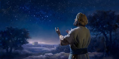 Псалмистът стои извън Йерусалим, гледа звездното небе и възхвалява Йехова