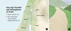 Mapa sa unom ka siyudad nga dalangpanan sa Israel ug maayong pagkamentinar nga dalan