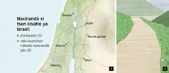 Je mapa xi bakó nga jaon naxinandá xi tsen kisatio ya Israel kʼoa je ndiaale nda koanchon