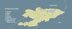 Mapa del Kirguizistan