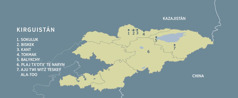 Aju mapa te Kirguistán