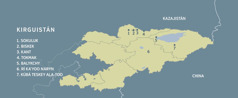 Mapa ndrígóo Kirguistán