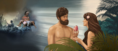 حوّا میوه را به آدم داده است؛‏ عواقب تلخ نافرمانی آدم و حوّا