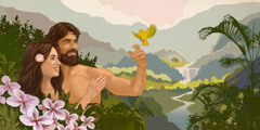 Адам и Ева во рајската градина