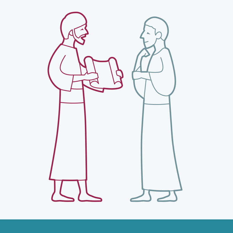 Ο Τιμόθεος συζητάει με κάποιον άντρα για τις Γραφές