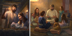 Si Jose tan Maria, kaibay kapangiyanak nin Jesus; si Jose tan Maria ya ibabangat day Jesus kaibay arum ya ananak da