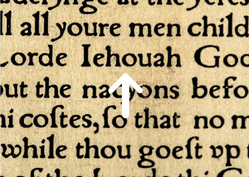 God’s name in English in Tyndale’s translation of the Bible