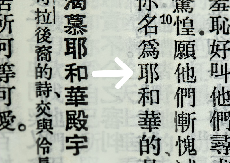 God’s name in Chinese in the Union Version of the Bible