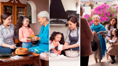 אם ובתה מבשרות יחד עם אחות מבוגרת בשירות השדה;‏ מאוחר יותר הן אופות עוגה ומביאות לה אותה