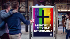 An advertisement from a church that tolerates homosexuality