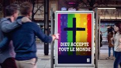 Une publicité d’une Église qui tolère l’homosexualité